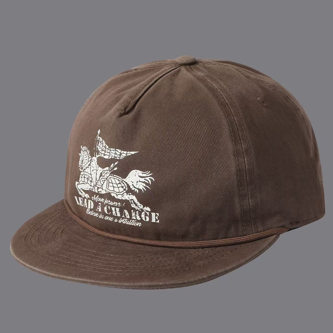 Printed Warhorse Flag With Lettered Band And Flat Brim Baseball Cap, Men's And Women's Versions, Suitable For Casual, Sports And Travel Wear. photo 3