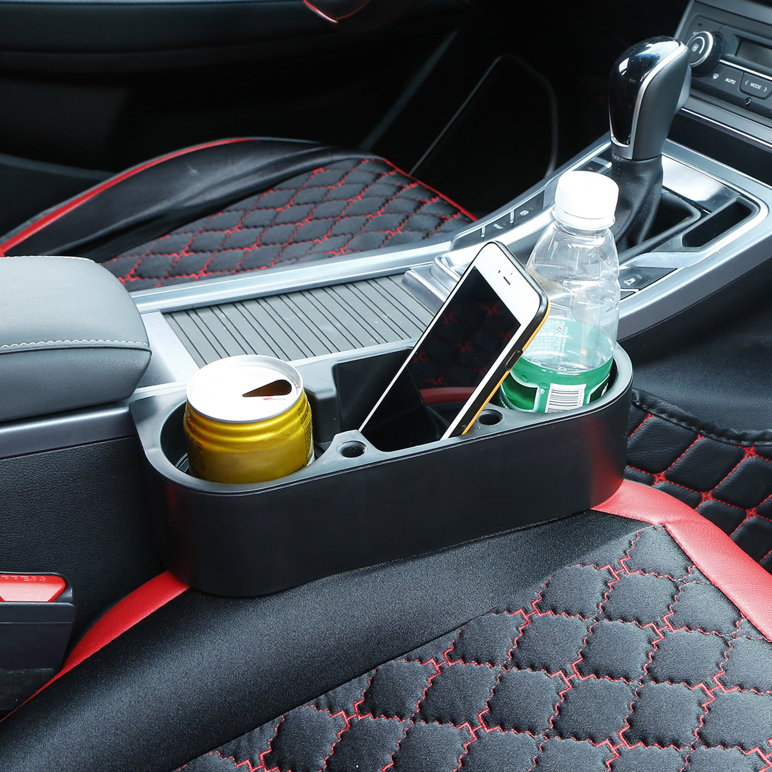 1Pc Car Seam Cup Holder Seat Gap Wedge Drink Storage Organizer Console Side Pocket Mount Stand For Pen Phone Bottle Sunglasses photo 2