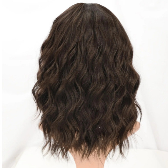 New European & American Style Women Wig, Medium Length Wavy Curly Hair With Bangs, Synthetic Wig, Factory Wholesale Dropshipping photo 3