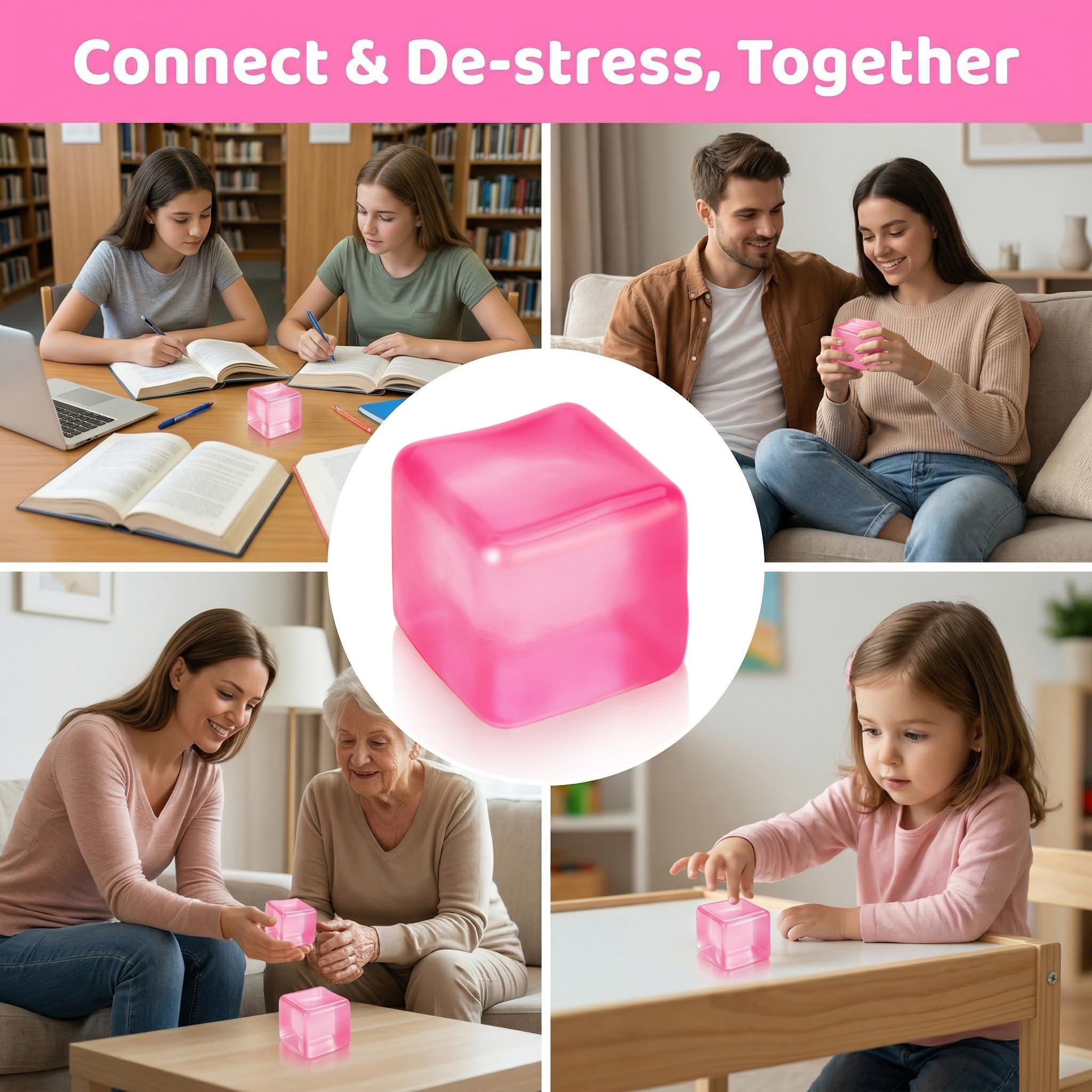 Squishy Stress Cube, Large Fidget Stress Ball Sensory Anti-Anxiety Slow Rising Squishy Stress Relief Toys For Adults And Teens photo 6