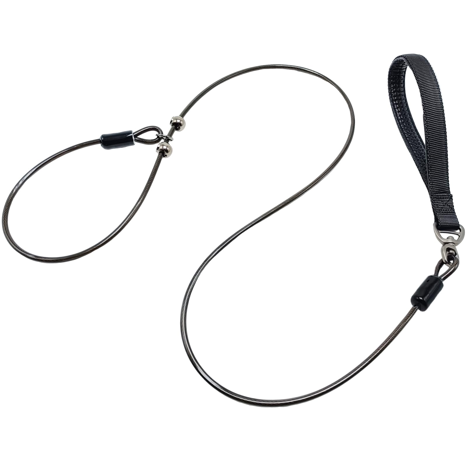 5FT Cable Slip Lead Dog Leash Chewproof Steel Wire Dog Lead Up To 125 Lbs 5mm Thick Rope For Medium Large Dog Training Walking With Soft Handle photo 1