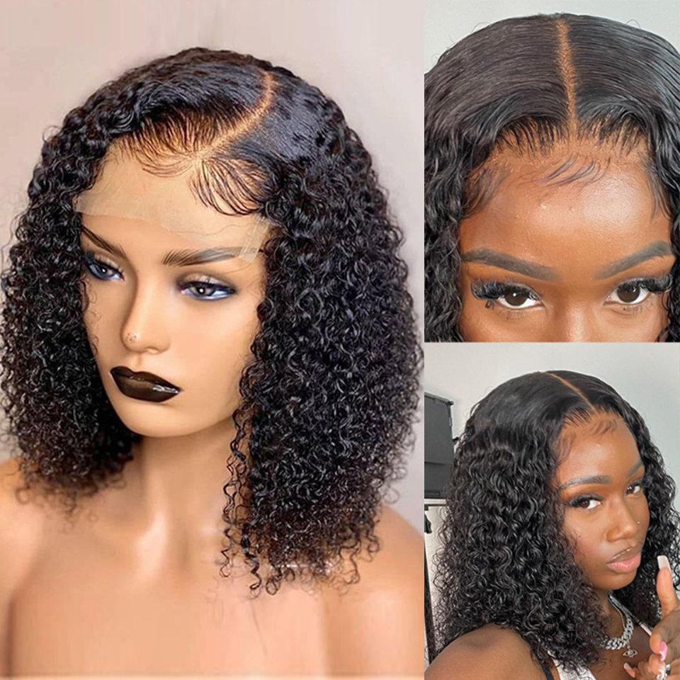Deep Water Wave Lace Frontal Human Hair Wigs Transparent Curly photo 5