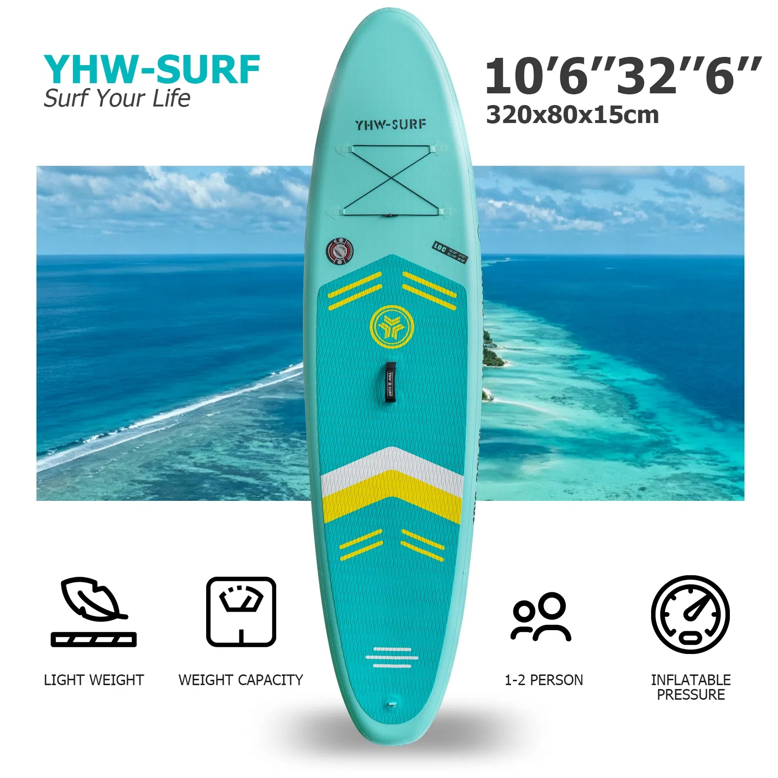 10 6 Inflatable Stand Up Paddle Board With Free Premium SUP Accessories & Backpack photo 8