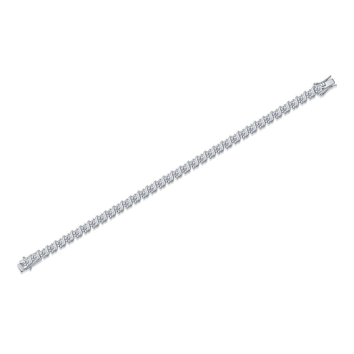 S925 Silver 11.7g Moissanite Tennis Bracelet, 33pcs 0.3ct D VVS1, 16.5&18&19cm, GRA photo 3