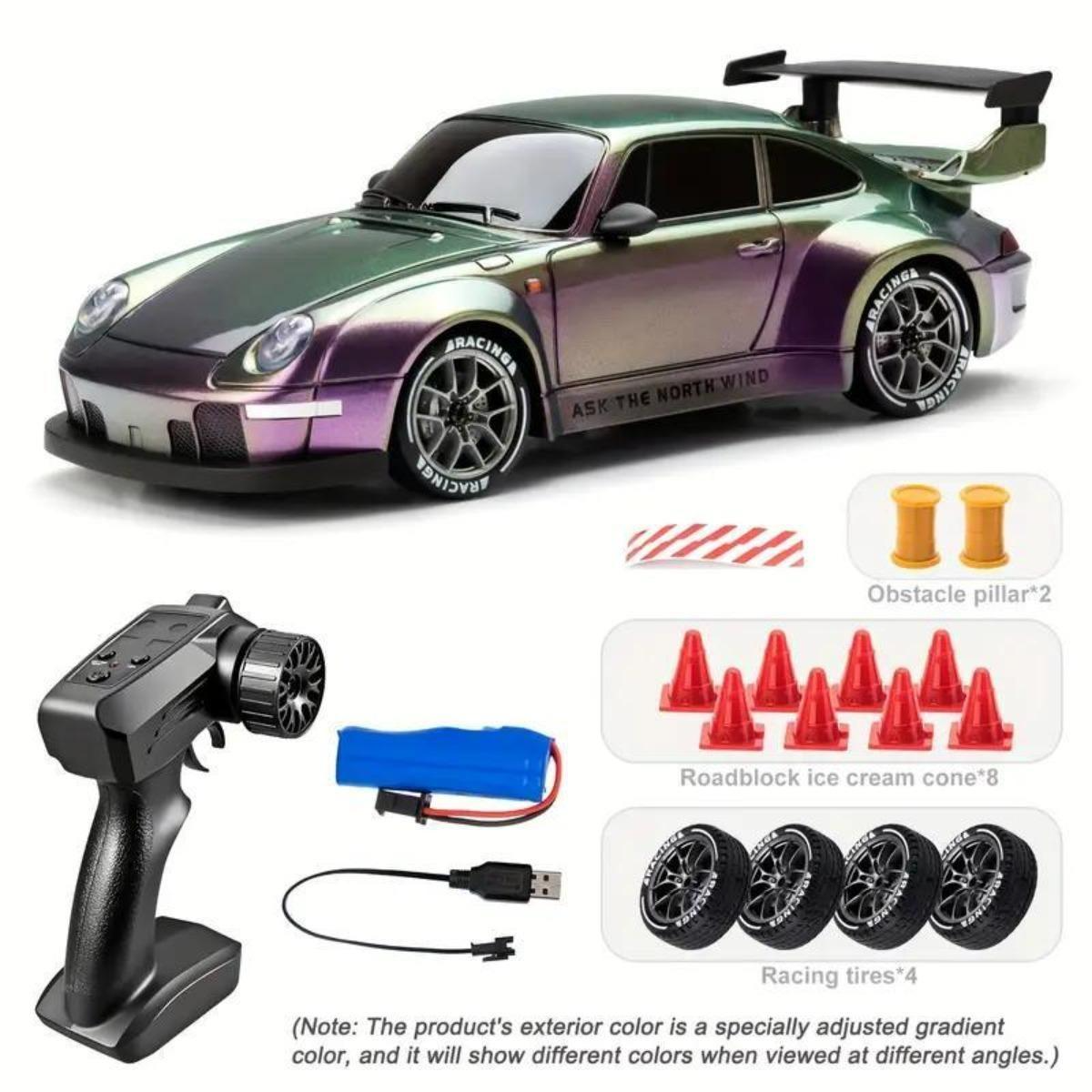 Scale 2.4GHz 4WD Remote Control RC Drift Car  High Speed LED Lights Drift Tires Kids  Toy For Indoor  & Outdoor Play Easter Gift RC Cars photo 6