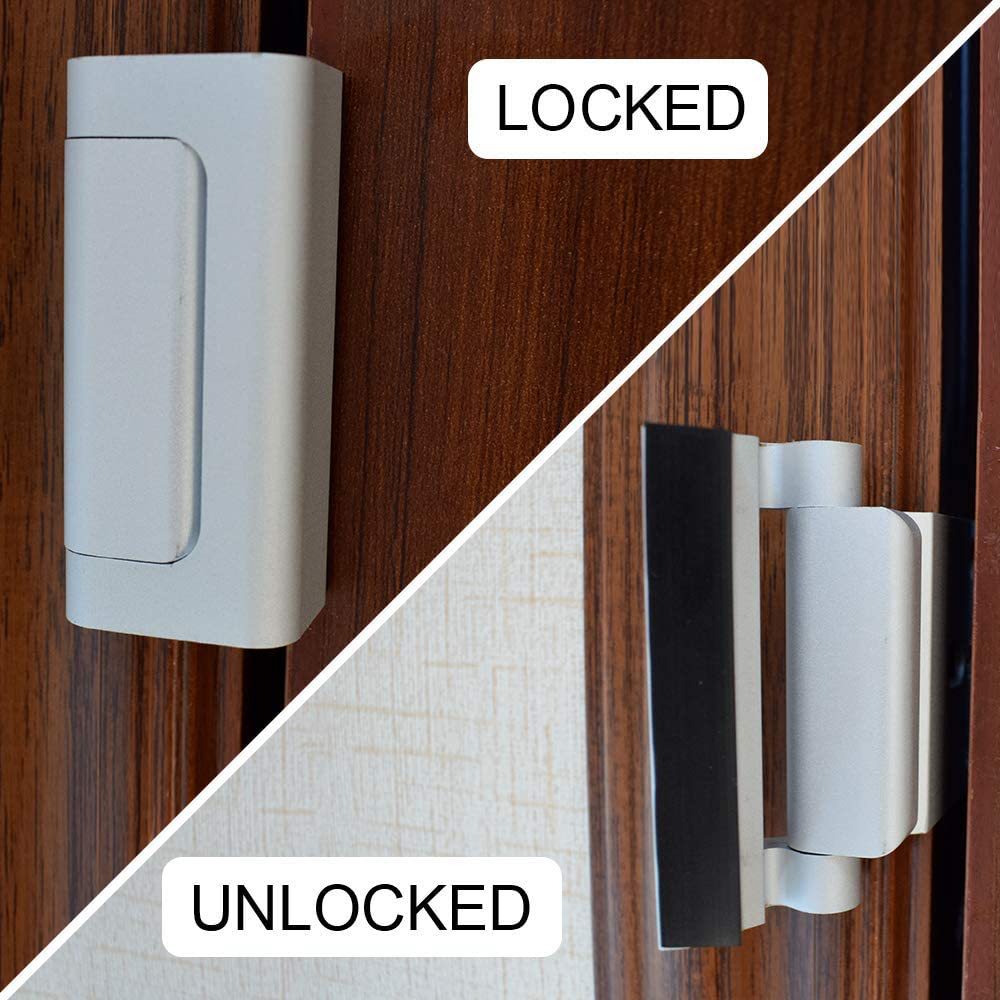 Child Safety Door Reinforced Lock With 3 Inches Stop Aluminum Alloy Hinge Upgrade Night Lock photo 4