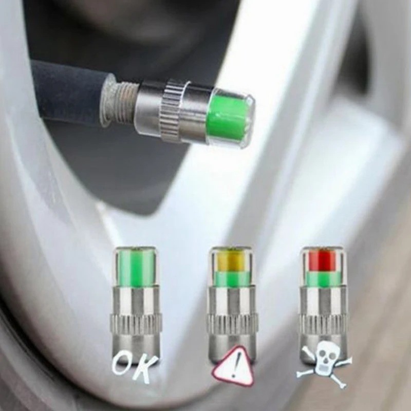4x Car Valve Tyre Caps Dust Monitor Wheel Pressure Tire Air Sensor photo 3