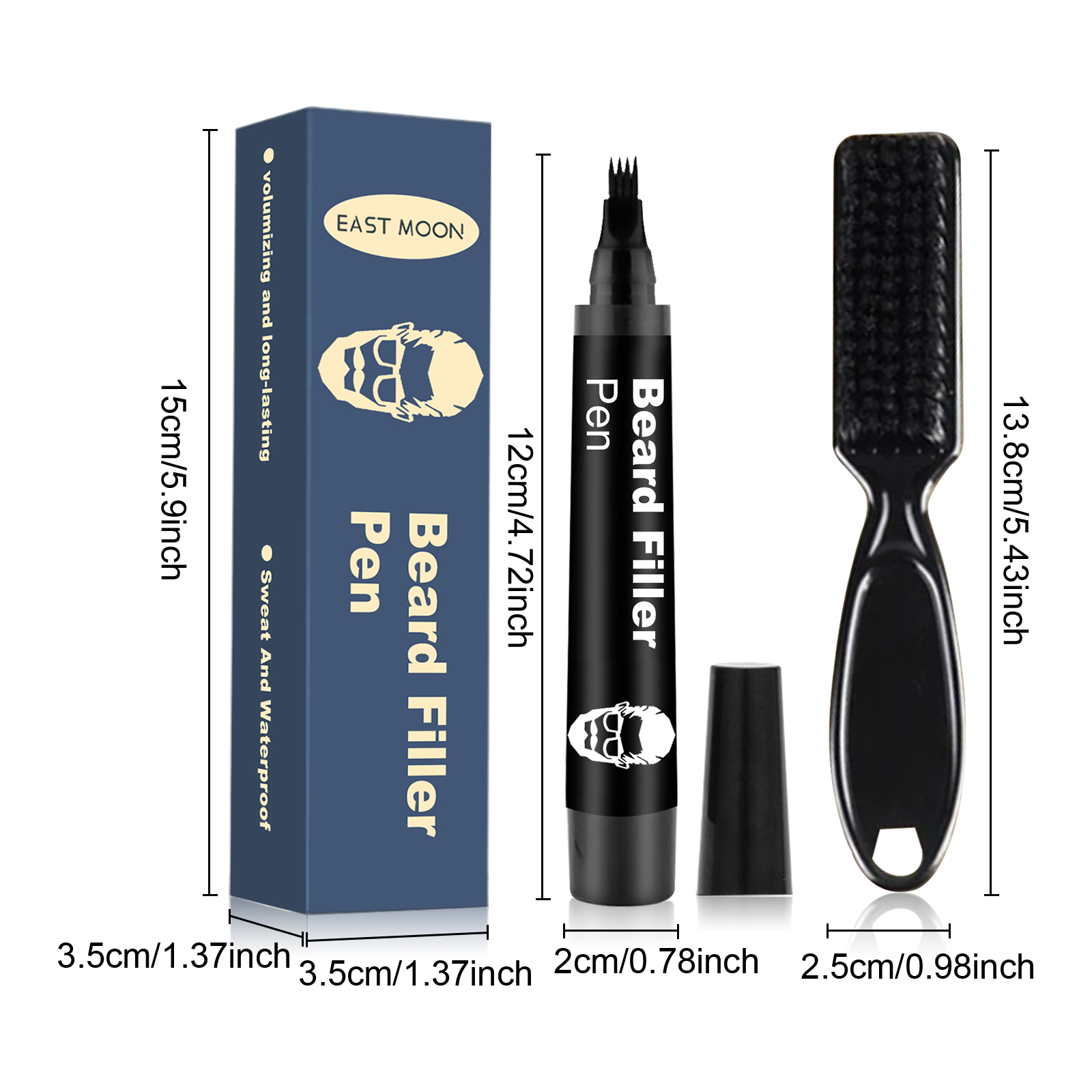Beard Filler Black 1pc  1 Comb Box photo 7