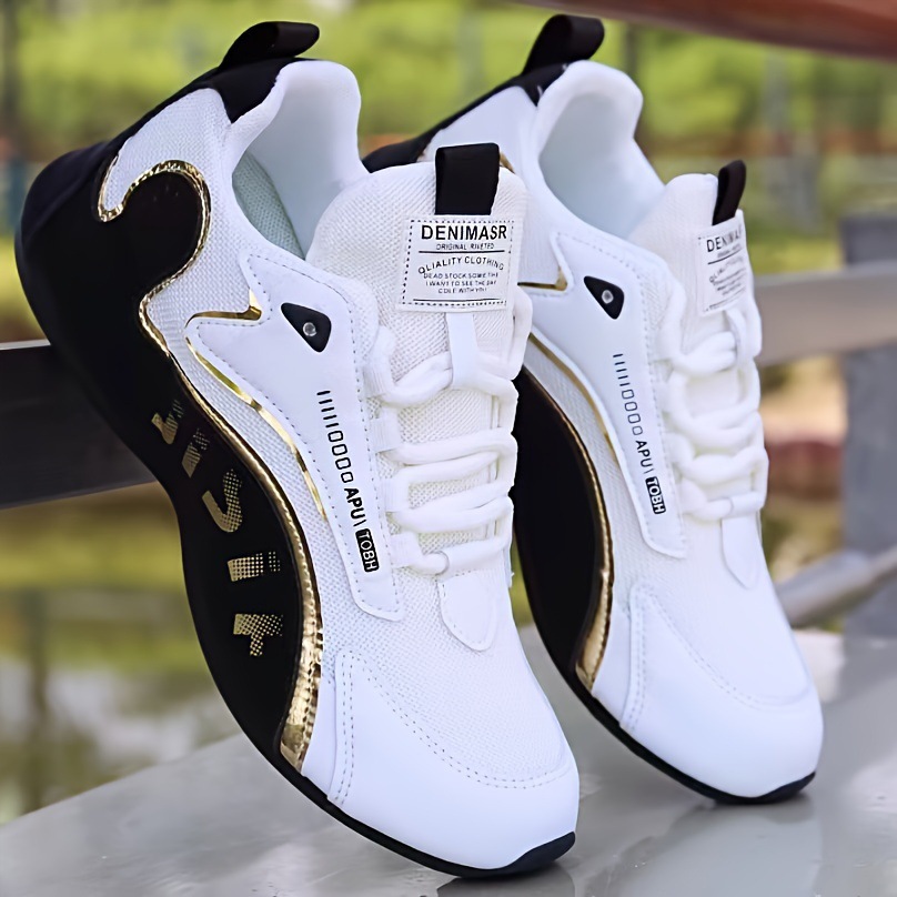 Fashion Colorblock Lace-up Sneakers For Men Breathable Low-top Dad Shoes Running Walking Sports Shoes photo 1
