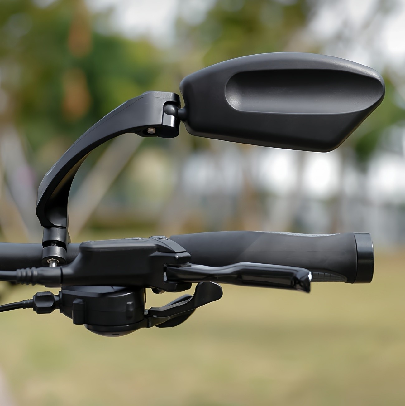 2Pcs Bike Mirror Rotaty Round Rectangle Handlebar Bicycle Rear View Glass photo 6