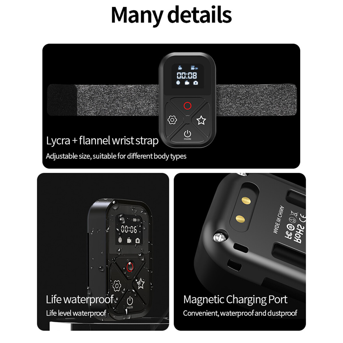 TELESIN Smart Wireless Remote Control Camera Controller For Go Pro Hero 11 10 9 8 photo 4