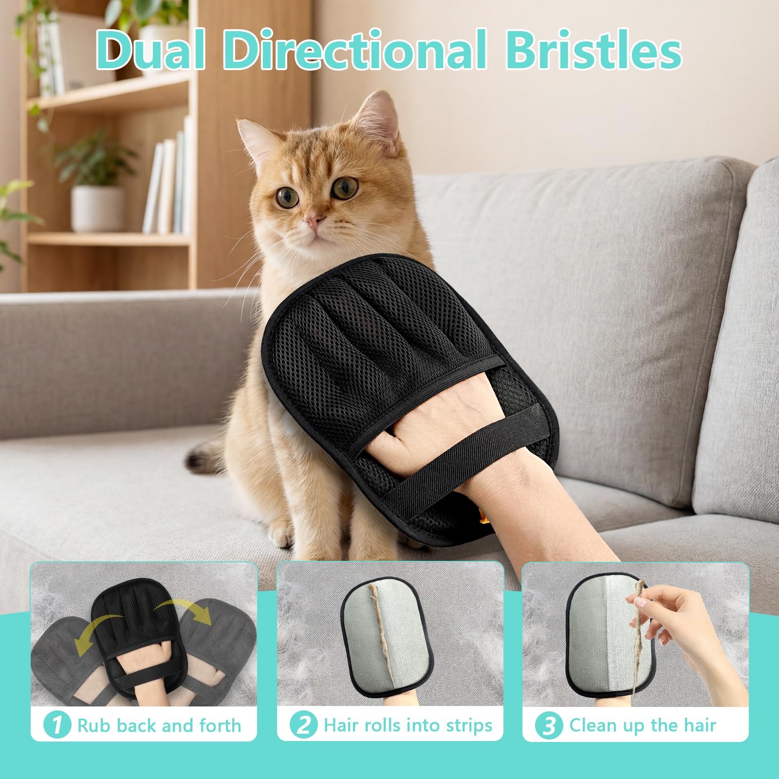 1pc New Upgrade Pet Hair Removal Glove For Dogs & Cats, Electrostatic Reusable Magic Brush Removal Glove, Washable Pet Hair Remover Tool For Clothing, Sofa, Rug, Auto Interior photo 3