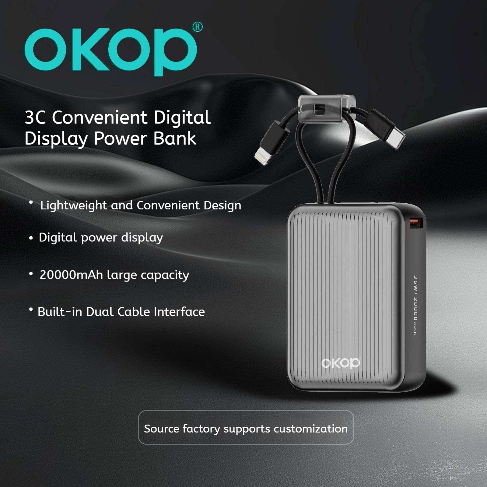 KP-724 20000mAh High-Capacity Power Bank With Digital Display Fast Charging 3C Certified Factory Stock Available photo 6