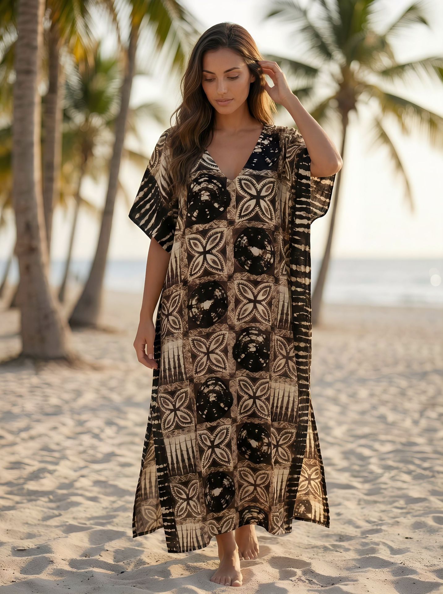 Rayon Beach Sun Protection Clothing For Women, Swimsuit Cover-up photo 5