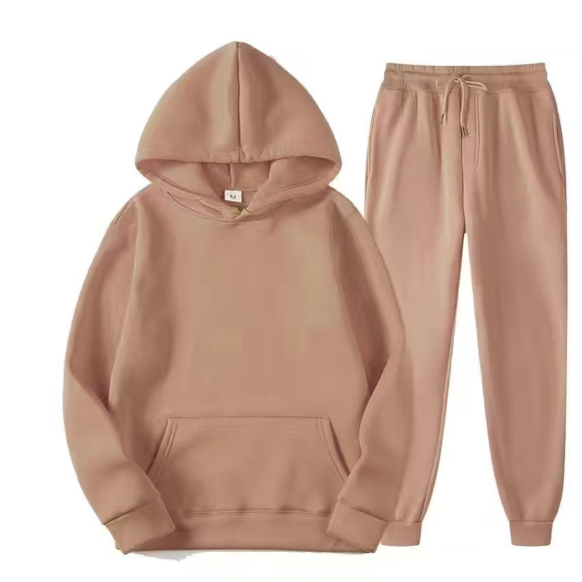 2025 New Men Spring Autumn Solid Hoodie 2Pcs Tracksuit Casual Sport Suit photo 8