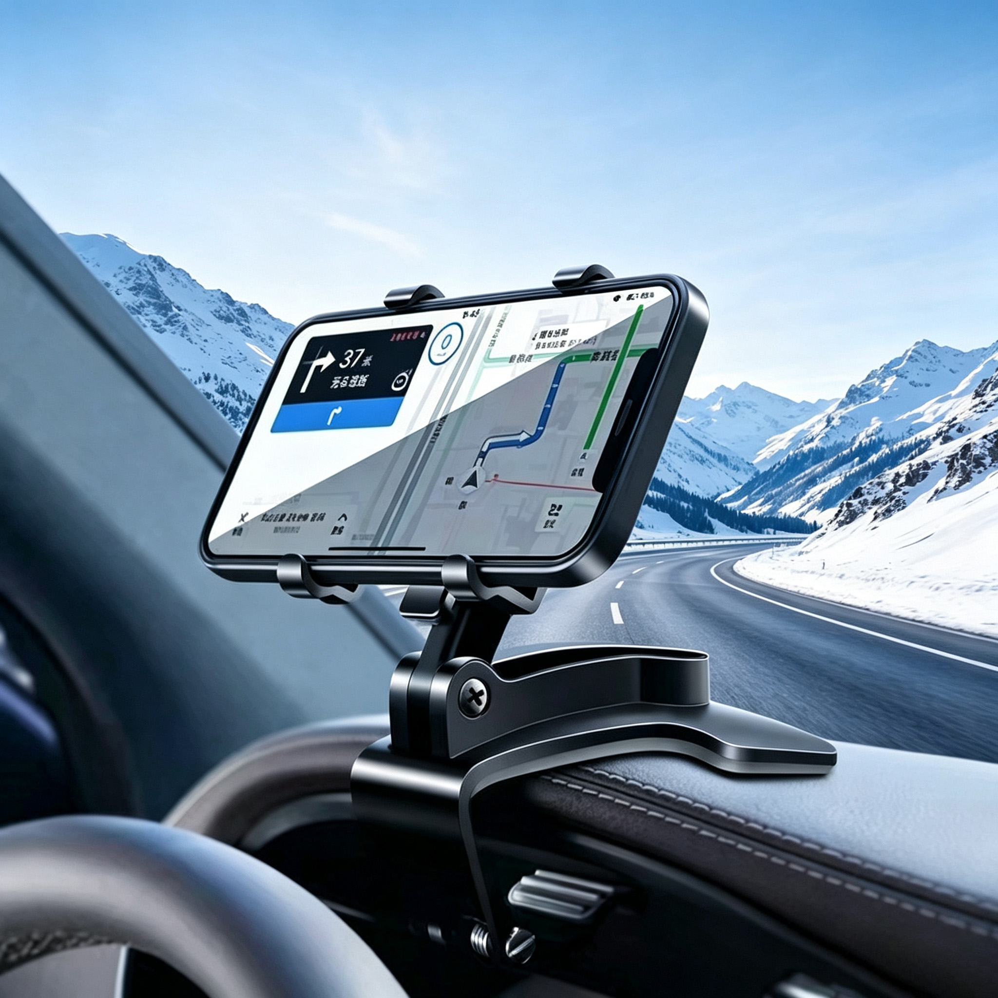 Multifunctional Rotatable Car Phone Holder Dashboard & Rear View Mirror Cell Phone Mount Auto Navigation Stand photo 2