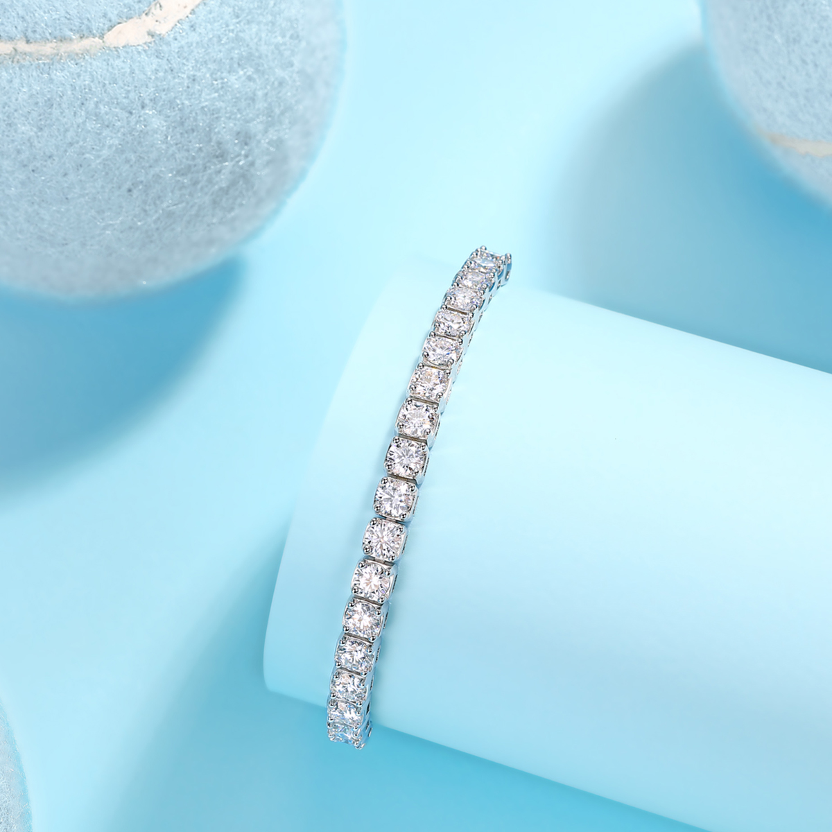 S925 Silver Adjustable Tennis Bracelet, 3-5mm D VVS1 Moissanite, 19cm, GRA Certified photo 6