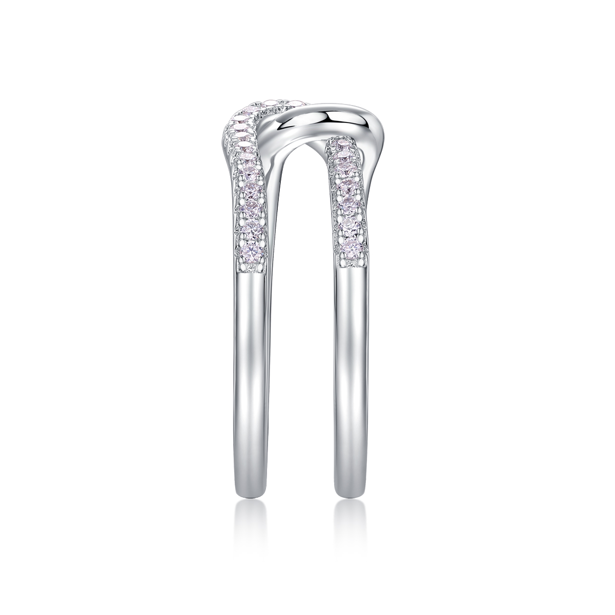 S925 Silver 3.7g Platinum Plated Moissanite Ring, 22pcs D VVS1 Interlocking Band, GRA Certified US 5-9 photo 4