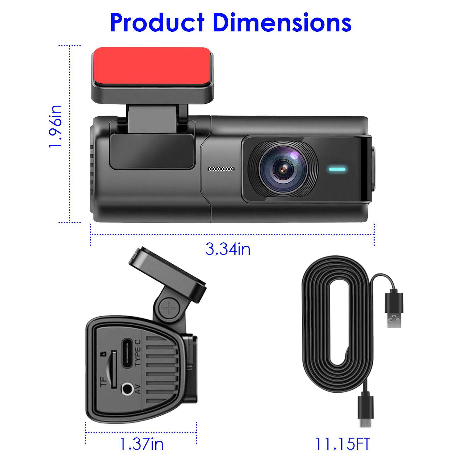 1Pc 2K HD Front Dash Cam For Car With IPS Screen Night Vision Loop Recording Included 32G Storage Card 140 Degree Wide Angle WiFi App Control Front Dashcam photo 6