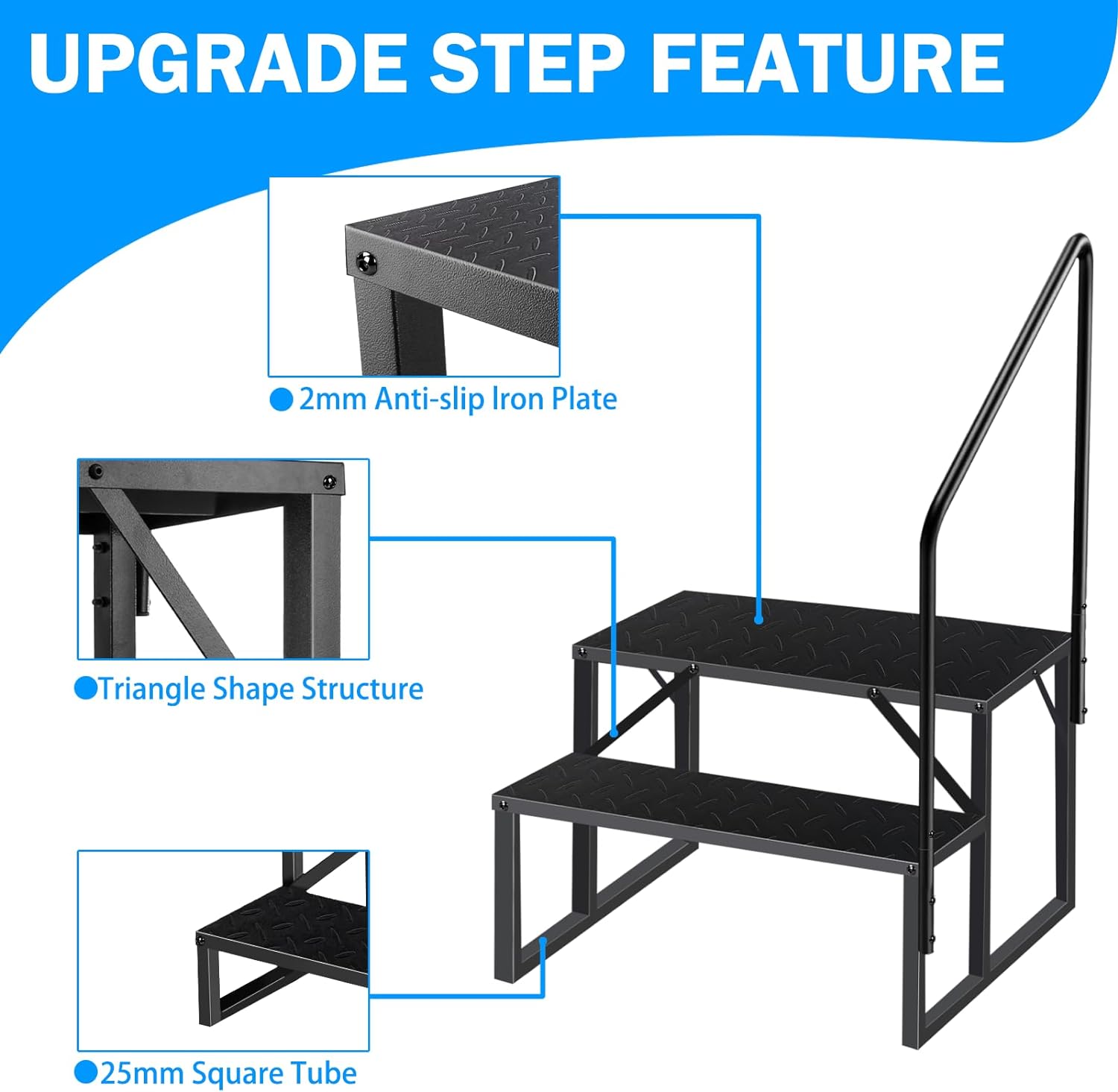 Motorhome Ladder With Handrails  2-story Ladder  Hot Tub Ladder With Handrails  Portable Mobile Home Ladder  Outdoor Motorhome Ladder Suitable For Five Wheeled Motorhomes  TEMU Can Only Pick Up Goods photo 3