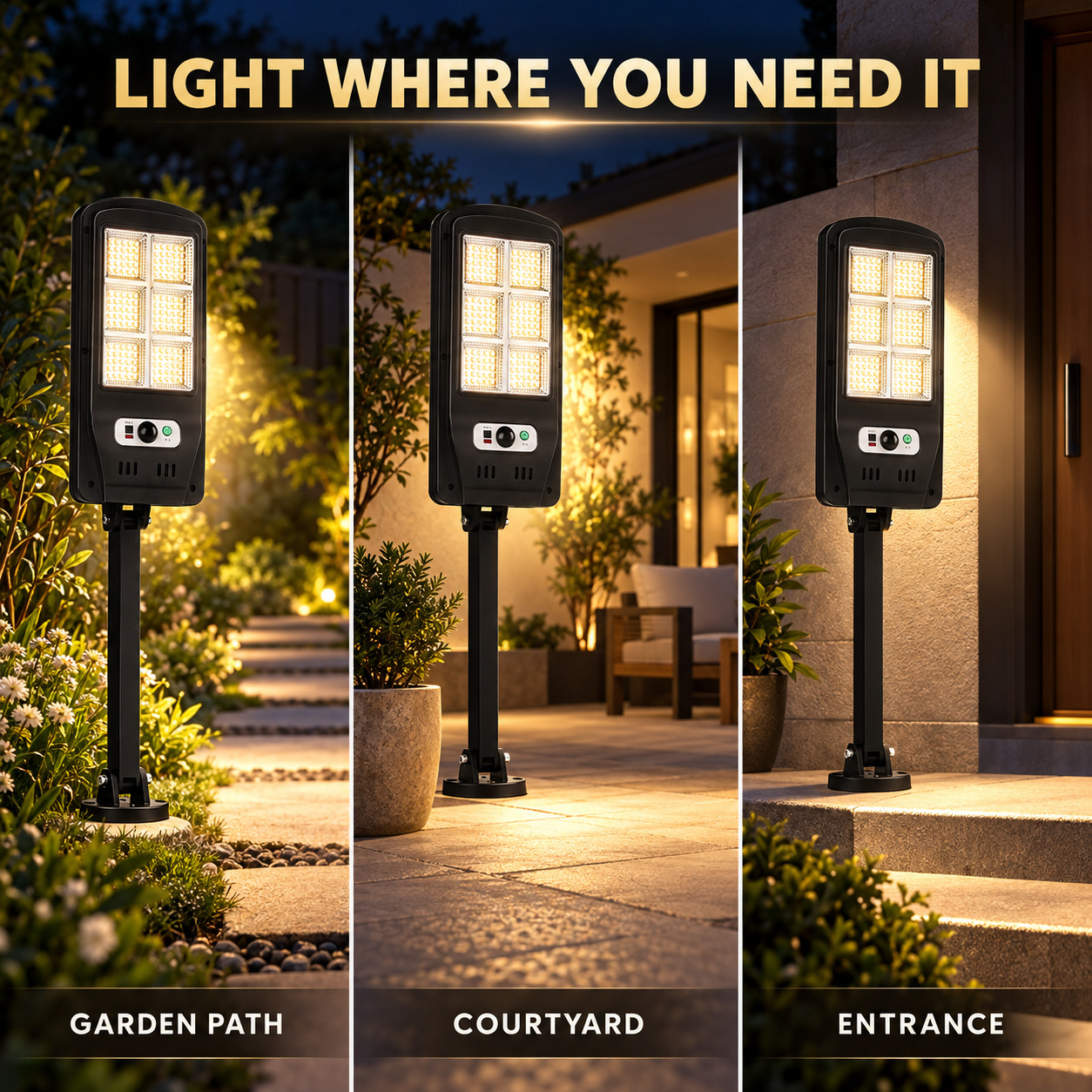 Solar Powered Rechargeable Motion Sensor Waterproof LED Work Light 40W 1500mAh For W755 6 Street photo 2