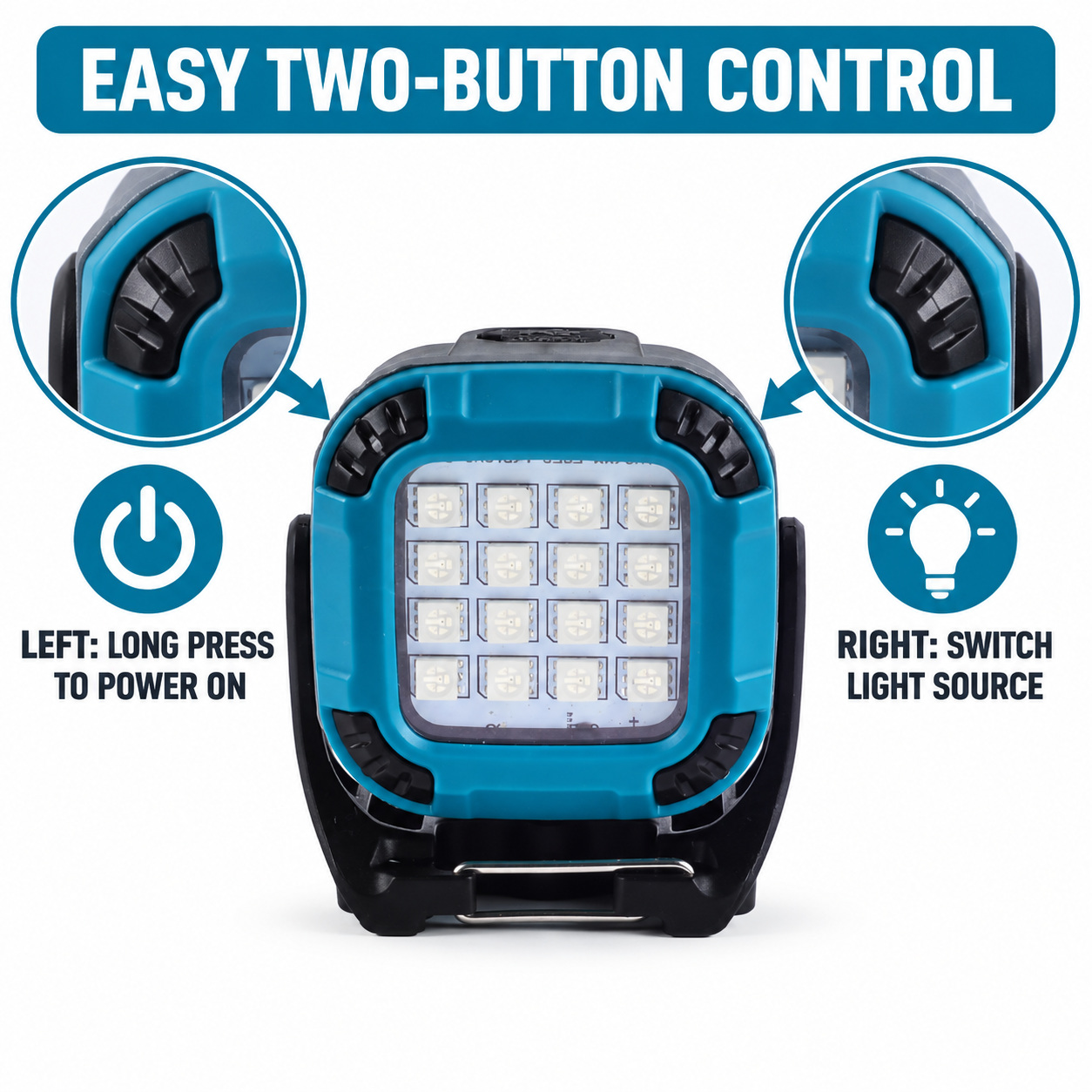 Rechargeable Magnetic Battery Display Type C LED Work Light Base Hanging W8129 5 1200mAh Flood photo 2