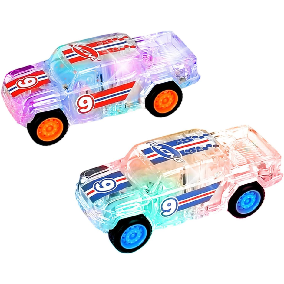LED Light Up Pickup Truck Toys,Pull Back Cars Toy 2 Pack,Included,Suitable For Toddlers 3 4 5 6 7 8 Year Old Kids For Boys And Girls Birthday photo 1