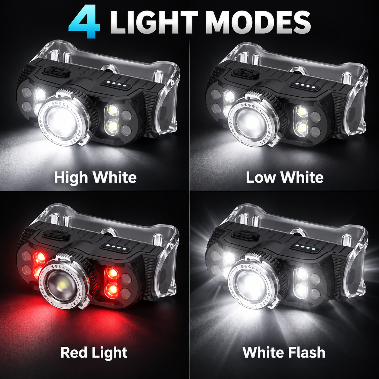 Rechargeable Motion Sensor Magnetic Zoomable LED Work Light 10W Type C W660 1 Headlamp 2000mAh photo 6