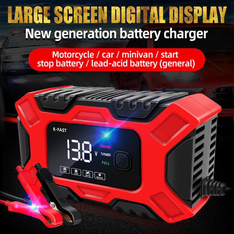12V 6A Smart Car Battery Charger  Intelligent Pulse Repair For Car & Motorcycle Batteries AGM GEL photo 1