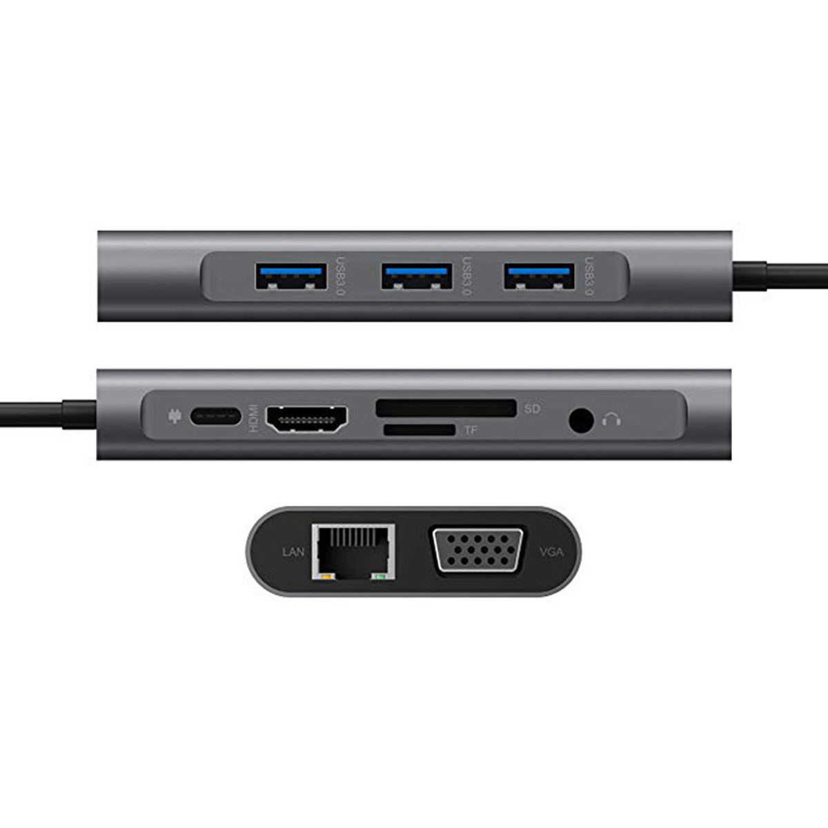 Ethernet port HDMI VGA PD TF Computer Expansion Hub HUB photo 2