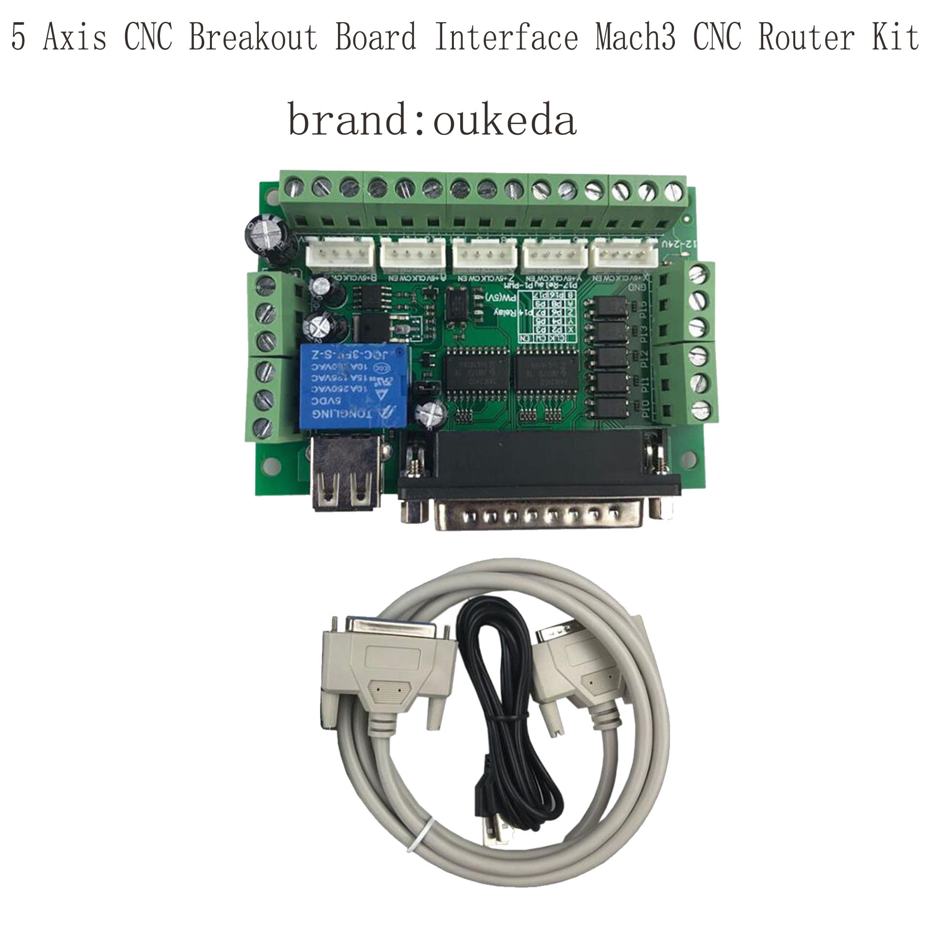 5 Axis CNC Breakout Board Interface Mach3 CNC Router Kit photo 2