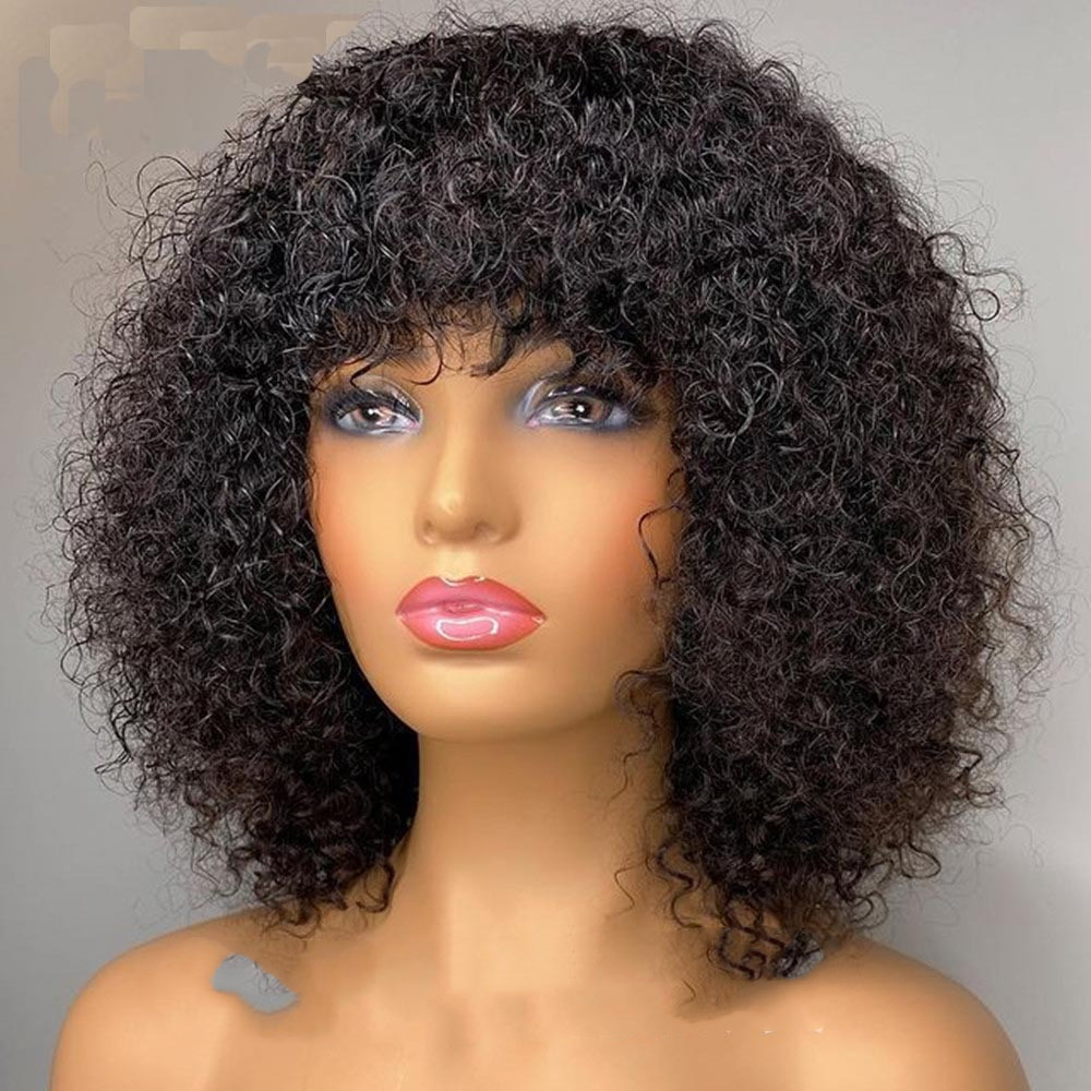 Women's Black African Small Curly Short Curly Hair Wig Long Hair Wig Short Curly Hair photo 2