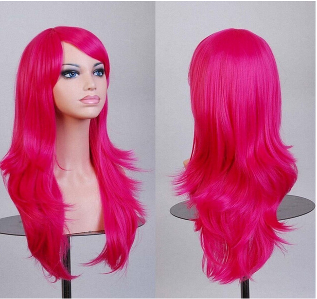 Cos Long Roll Anime Cosplay Color European And American Wig Foreign Trade Multicolor photo 3
