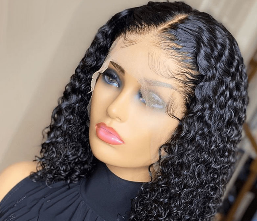 Hand Wound Tube Black Short Curly Hair Chemical Fiber Headgear photo 1