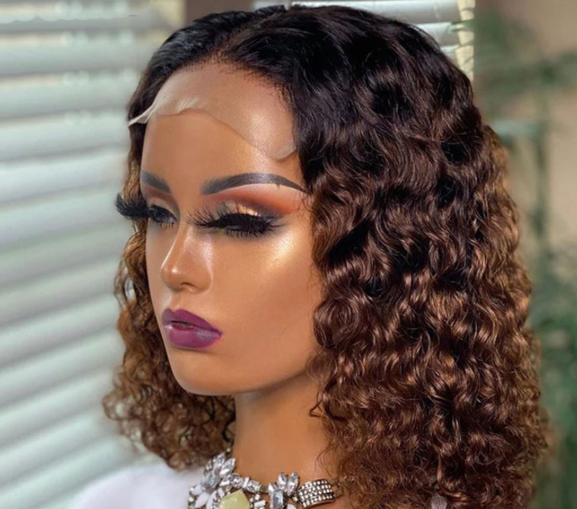 Hand Wound Tube Black Short Curly Hair Chemical Fiber Headgear photo 2