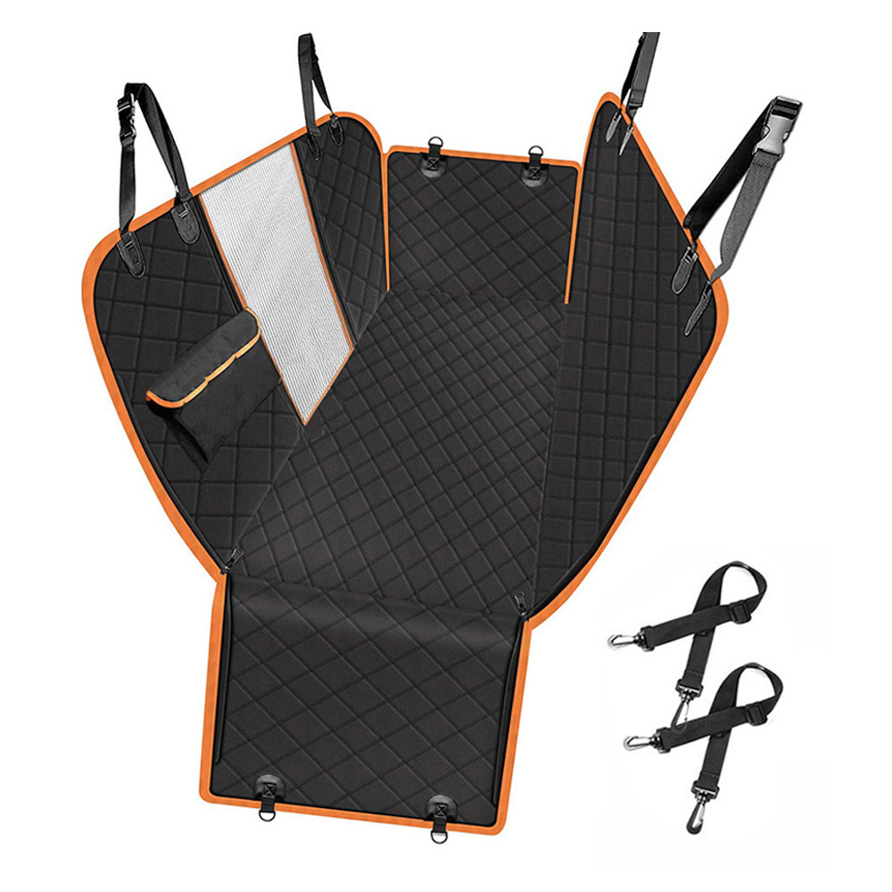 Dog Car Seat Cover For Back Seat,  Waterproof Hammock For Cars And SUVs Scratch-Resistant, Non-Slip Design With Mesh Window, Side Flaps And Storage Pocket, Black photo 2