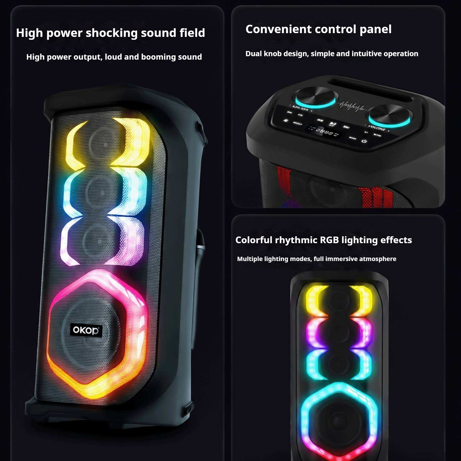 KP-8014 Hot-selling 80W High-power Outdoor Bluetooth Speaker With Dual Microphones Featuring Heavy Bass And Long Battery Life In Stock photo 6