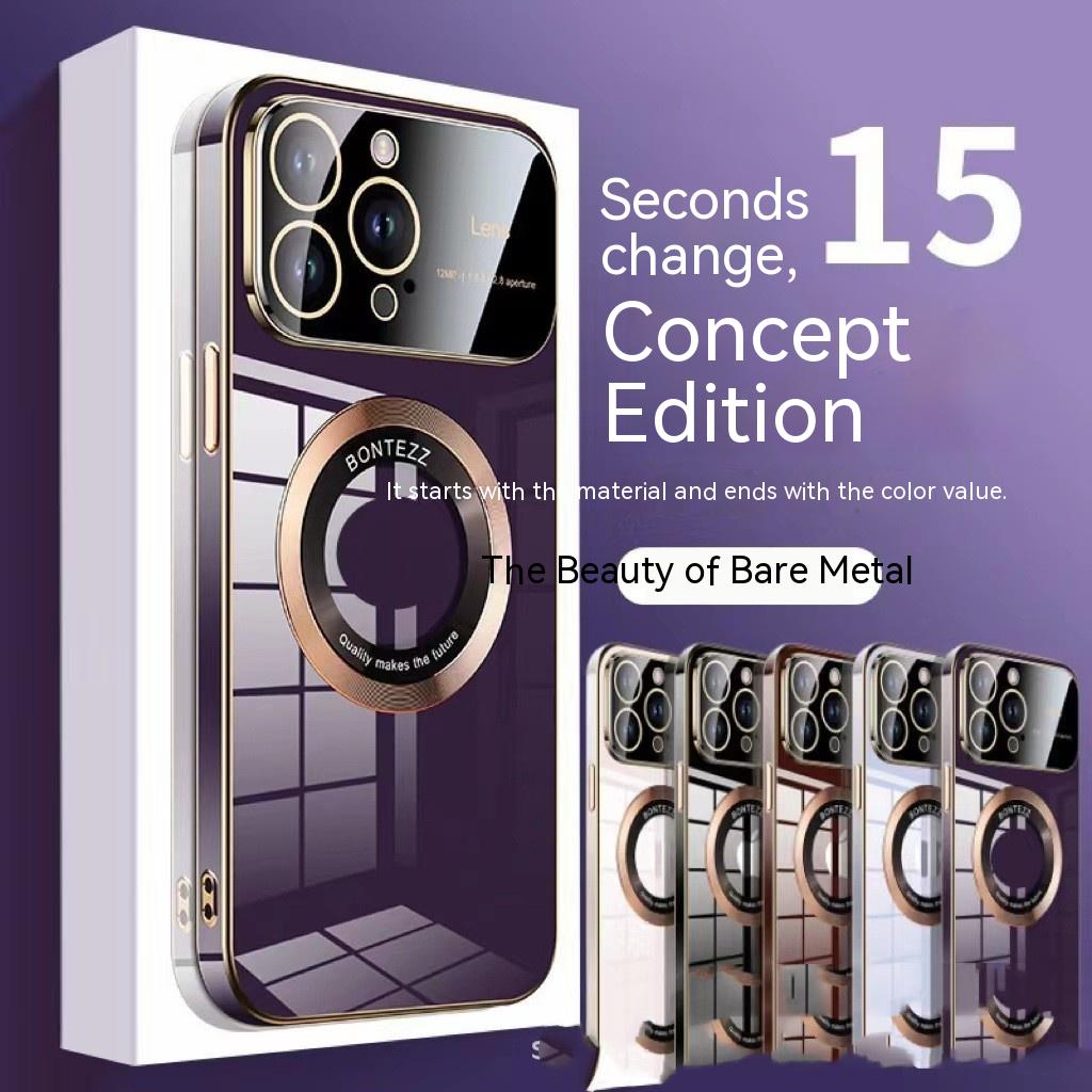 Apple 14 Phone Case Seconds To 15 Large Windows Baked Porcelain Without Logo Magnetic Suction Simple High photo 1