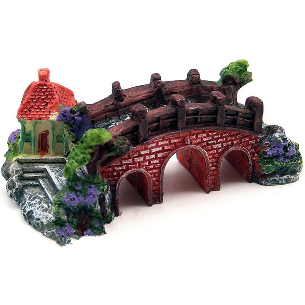 Fish Tank Aquarium Landscape Rockery Fake Bridge Landscaping Decoration Package Fish Globe Decorative Simulation Bridge Rockery Stone photo 4