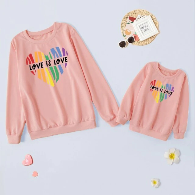 Letter Printed Parent-child Sweater Mother And Daughter Matching Clothes Three Colors photo 7