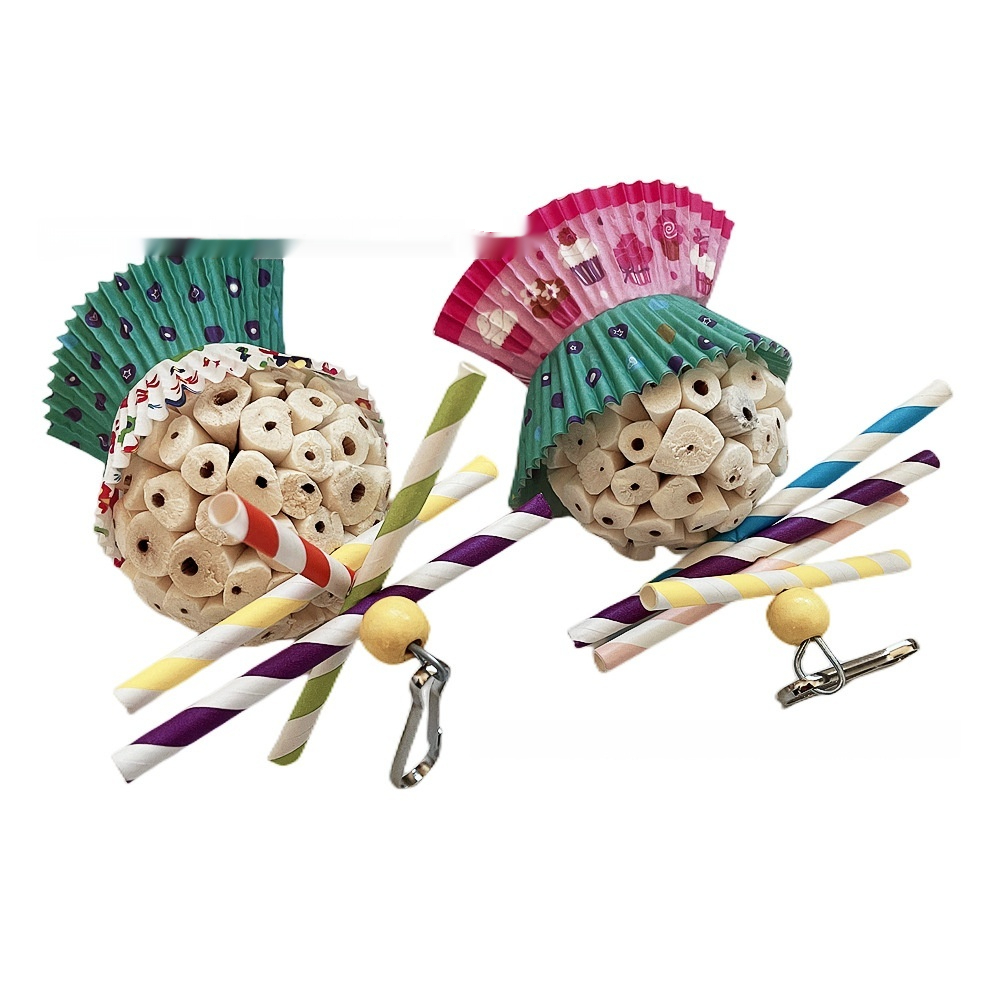 Parrot Toy Bird Edible Soft Ball Shredding Toy Relieving Boredom Chewing Bite Toy photo 3