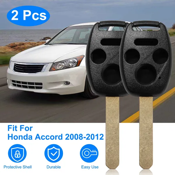 2Pcs Keyless Entry Remote Shell Case Fit For Honda Accord 2008-2012 Car Key Fob Pad Replacement photo 1