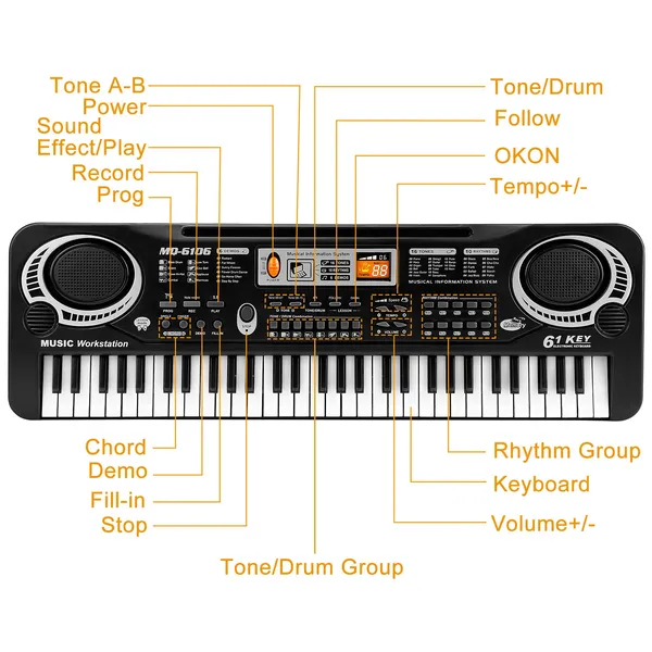 61 Keys Digital Music Electronic Keyboard Electric Piano Musical Instrument Kids Learning Keyboard photo 2