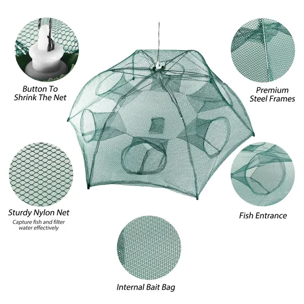 Fishing Trap Net Portable Folded Fishing Bait Trap Shrimp Minnow Crab Bait Net photo 2