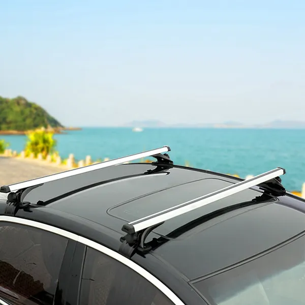 47.24in Universal Top Roof Rack Cross Bar Cargo Carrier Aluminum Crossbar Rack With 165LBS Capacity Fit For Most Vehicle Wagon Car Without Roof Side Rail photo 1