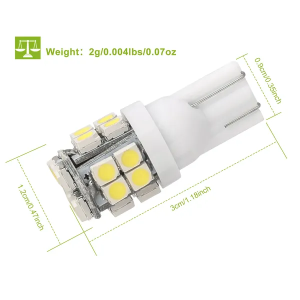 10Pcs 12V T10 LED Light Bulb Wedge Base Interior Dome Map LED Lights License Plate Trunk Side photo 4