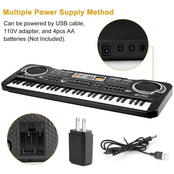 61 Keys Digital Music Electronic Keyboard Electric Piano Musical Instrument Kids Learning Keyboard photo 3