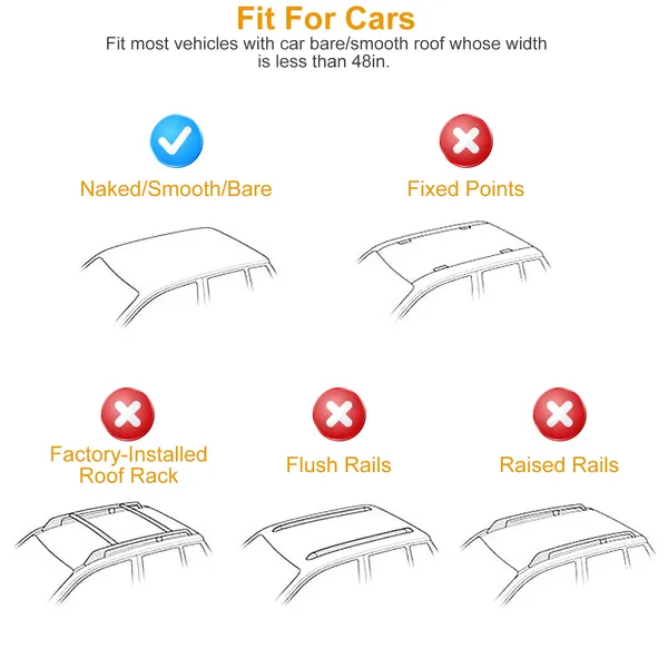 47.24in Universal Top Roof Rack Cross Bar Cargo Carrier Aluminum Crossbar Rack With 165LBS Capacity Fit For Most Vehicle Wagon Car Without Roof Side Rail photo 3