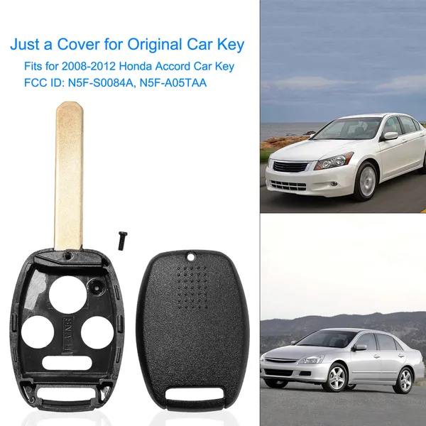 2Pcs Keyless Entry Remote Shell Case Fit For Honda Accord 2008-2012 Car Key Fob Pad Replacement photo 4