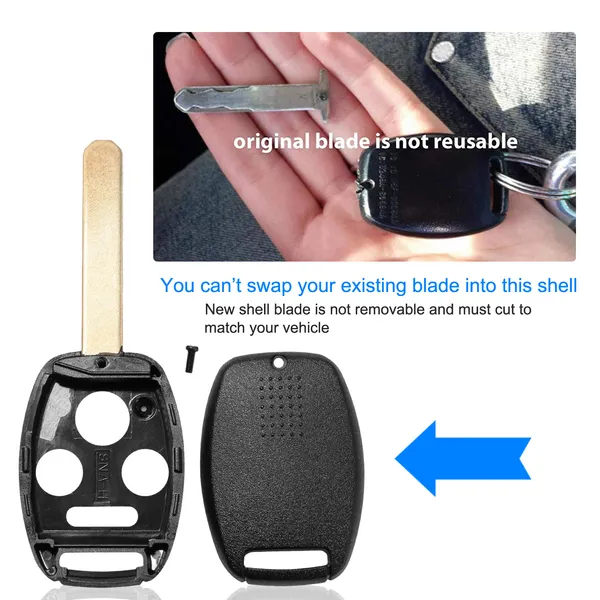 2Pcs Keyless Entry Remote Shell Case Fit For Honda Accord 2008-2012 Car Key Fob Pad Replacement photo 3